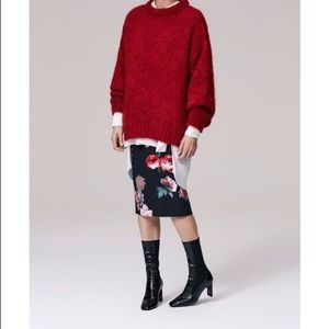 Zara knit red oversized medium dolman sweater